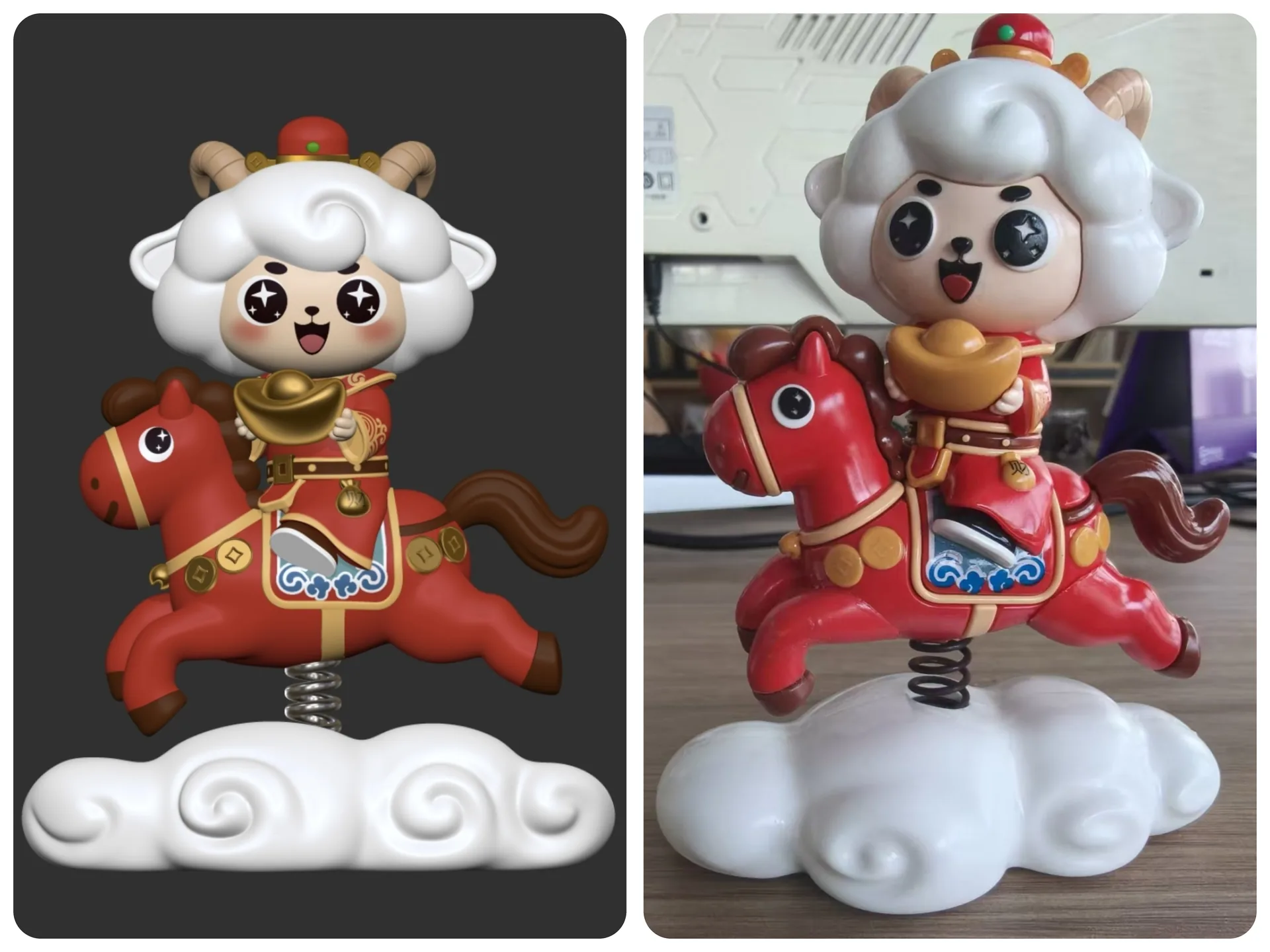 PVC character figures with festive paint finishes
